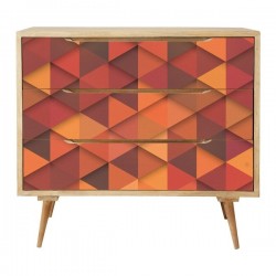 Autocollant texture triangles pour meuble
